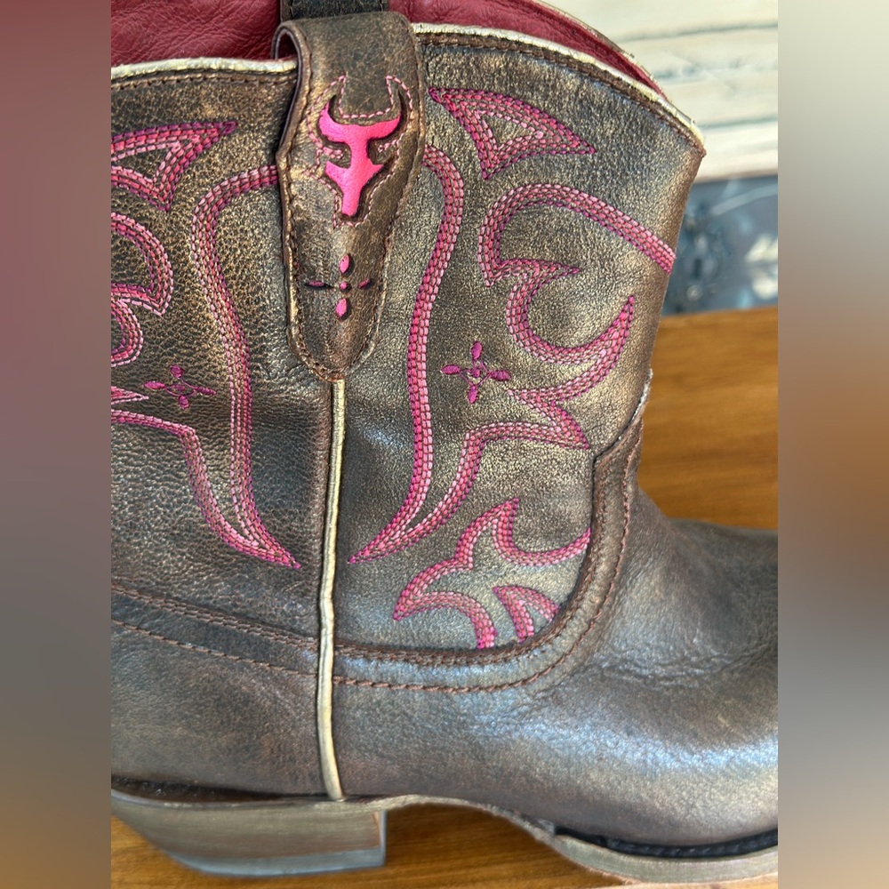 Trask Brown and Pink Ankle Boots FINAL PRICE CUT - Picture 7 of 10